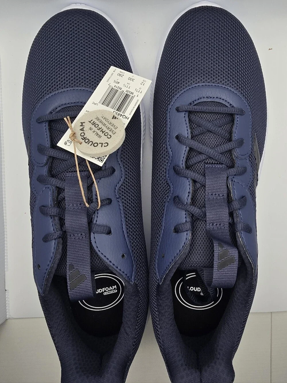 adidas Men's Navy Blue and Black Cloudfoam Flex Sneakers